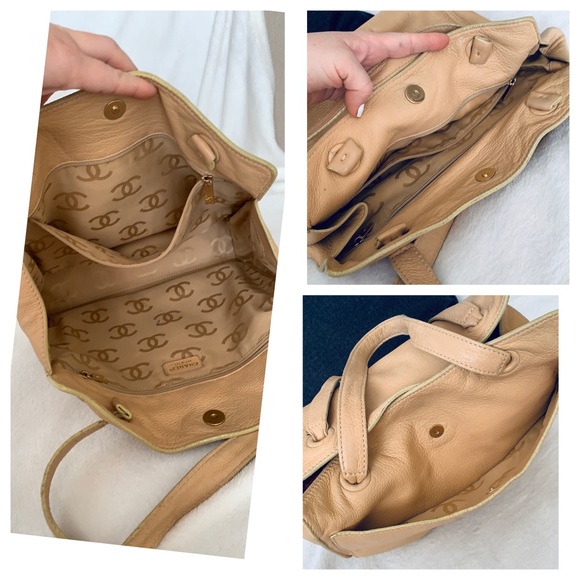 Auth CHANEL Lambskin Caviar Matte Leather Tote - Picture 6 of 8